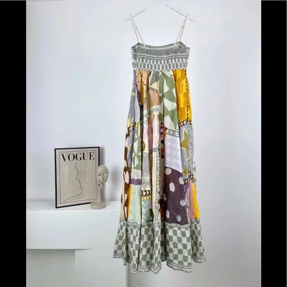 EmmaLee Runway Patchwork Maxi Sun Dress, Couture Lux Maxi Gown - Picture 13 of 16